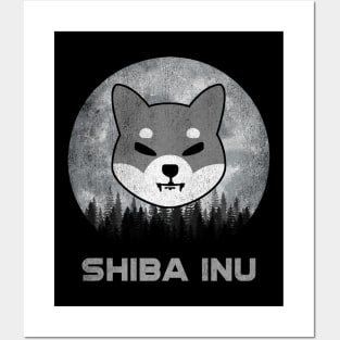 Vintage Shiba Inu Coin To The Moon Shib Army Crypto Token Cryptocurrency Blockchain Wallet Birthday Gift For Men Women Kids Posters and Art